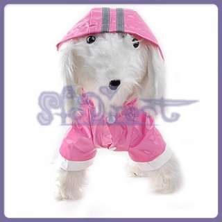 Princess Pink Dog Puppy Rain Coat Jacket Raincoat New  