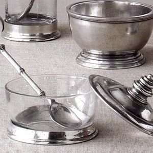 Arte Italica Pewter Condiments B1. Tavola Covered Bowl with Spoon 