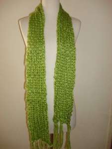 HAND MADE CHUNKY WARM SOFT WINTER SCARF GREEN LIME NEW  