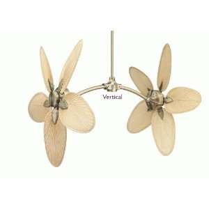   Antique Brass Dual 52 Ceiling Fan with Wall Control & CAISD7C Blades