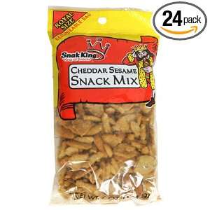 Snak King Cheddar Sesame Snack Mix, 7 Ounce Bags (Pack of 24)  