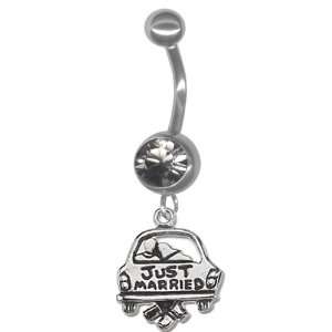   Stainless Steel 14 gauge 3/8 Post Wedding Belly Button Ring Navel Ring