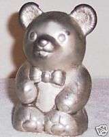 Bank   Silver Plate Metal Teddy Bear Figurine Leonard  