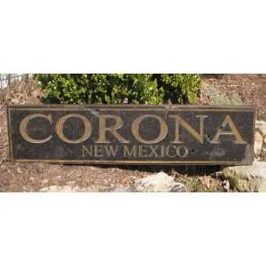 CORONA, NEW MEXICO   Rustic Hand Painted Wooden Sign 