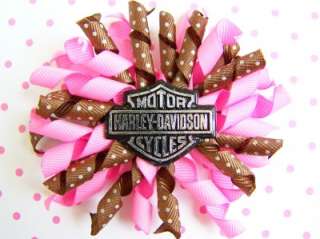 NEW Custom HARLEY DAVIDSON PINK bOuTiQuE Korker Hair Bow  