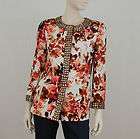 NEW Womens ST. JOHN Knit Floral Jacket Sz 2 4 NWT $1195 Red White Silk 
