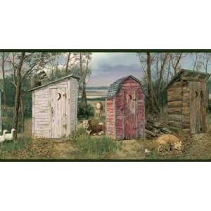  Rustic Outhouse Wallpaper Border