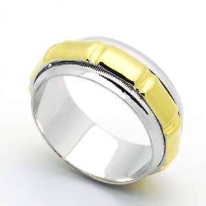   & Women Gold Plated Two Tone Spinner Ring (8 to 12) Size 8 Jewelry