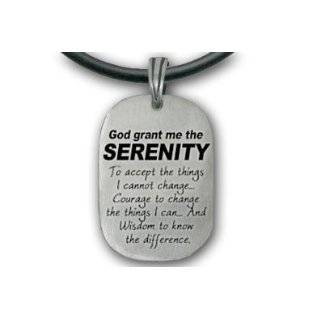 Serenity Prayer Cross Pendant Necklace with 19 chain. Stainless steel 
