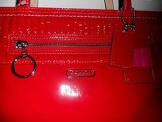   Large Tote Liquid Gloss Cherry Red 18674 handbag purse NWOT  