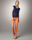 zoom 7 for all mankind gwenevere deep cantaloupe skinny jeans