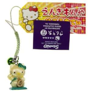  Hello Kitty as a Beckoning Cat (Green) Mini Figure Bell 