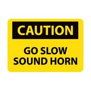 C500RB   Caution, Go Slow Sound Horn, 10 X 14, .050 Rigid Plastic 