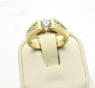 LOVESTORY 14k Yellow Gold ROUND DIAMOND ENGAGEMENT RING TENSION SET 0 