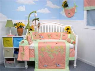 Sunflower Blossom Baby Crib Nursery Bedding SET 10pcs  