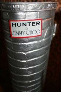 NEW AUTH HUNTER JIMMY CHOO TALL CROCO BOOTS 5 36 SALE  