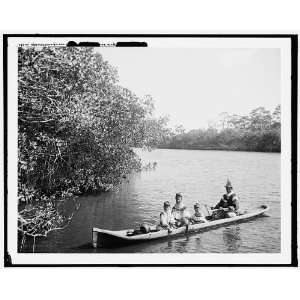  Seminole Indian,family dugout canoe,Miami,Fla.