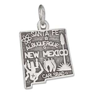  Sterling Silver Antiqued New Mexico State Charm. Jewelry