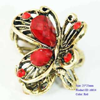   Butterfly Gemstone Retro Tibet Silver Style Hair pin Clamp Clip  