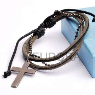 Radom lot Hemp Leather Braided Wristband adjustable cuff wrap Bracelet 