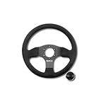 SPARCO 383 330 MM BLACK SUEDE WRAP STEERING WHEEL W / HORN BUTTON 6 