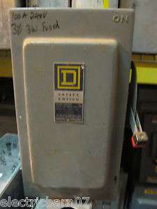 Square D H323 100 Amp, 240 Volt, Fused, 3 Pole Disconnect  