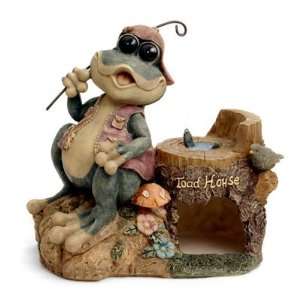  Frog Fishing Toad House (8.5X4.75X9.25) Figurine