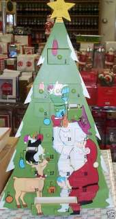 ADORABLE WOOD CHRISTMAS TREE COUNTDOWN BOX W/ DRAWERS  