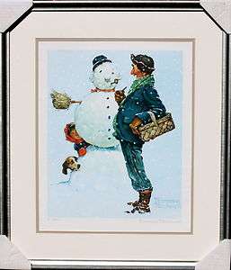 NORMAN ROCKWELL SNOW SCULPTURE SIGNED NUMBERED CUSTOM FRAMED  