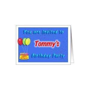  Tommys Birthday, Invitation to the Party Card Toys 
