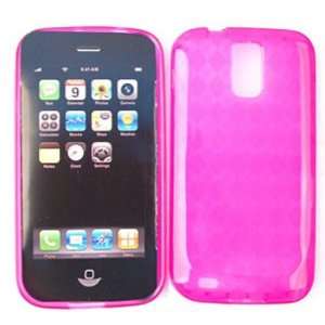 Samsung Hercules T989 PU Skin, Trans. Hot Pink Jelly Silicon Case 
