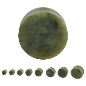 Jade   Saddle Double Flare Concave Organic Plugs   1/2 (12mm)   Sold 