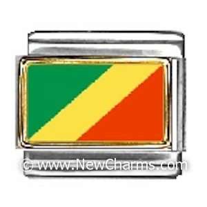  Republic Of The Congo Photo Flag Italian Charm Bracelet 