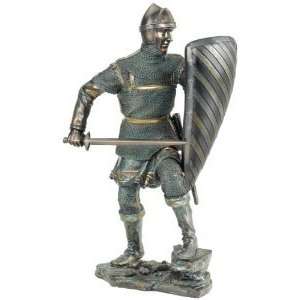 Xoticbrands Gothic Medieval English Warrior Bronze Sculpture Statue 