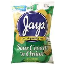 Family Leaning Center   Jays Potato Chips, Sour Cream n Onion, 11 