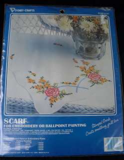 New in Pkg~Vogart~STAMPED SCARF for Embroidery~13 x 37  