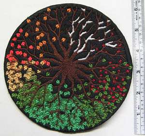 SEASONS OF YEAR TREE Sew On PATCH Embroidered 101  