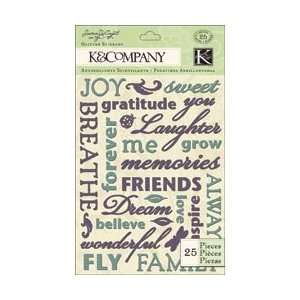  K&Company Botanical Glitter Stickers Word; 3 Items/Order 
