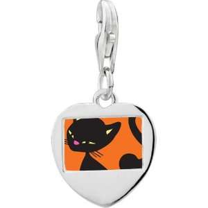  Silver Clasp Pendant Bombay Cat Photo Heart Charm Pugster Jewelry