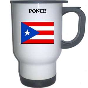  Puerto Rico   PONCE White Stainless Steel Mug 