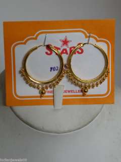 BOLLYWOOD INDIAN PAKISTANI GP GOLD PLATED TRENDY EARRING BALI  