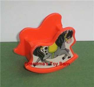 Vintage Fisher Price Little People #761 Nursery Red ROCKING HORSE 