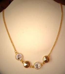 Swarovski rivoli clear crystal/golden shadow necklace  