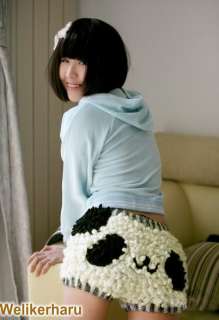 Sexy Soft Hand Knitted Fluffy Panda Mini Shorts Pants  