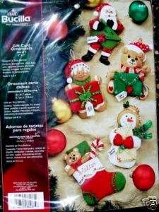   CHRISTMAS GIFT CARD ORNAMENTS Felt Ornament Kit OOP 5 Factory Direct