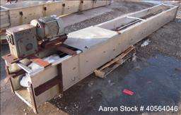 Used  Approx 14 in W x 34 ft long drag chain conveyor,  