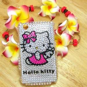  Hello Kitty angel in pink dress Rhinestone Bling Crystal back cover 