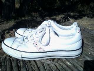 Converse All Stars Re Issue White Leather Shoes Tennis POLKA DOTS 