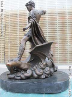 14Greek myth Bronze Gabriel Angel And devil Art statue  