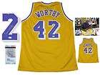   Worthy SIGNED Gold Jersey   JSA WPP   Los Angeles Lakers   AUTOGRAPH